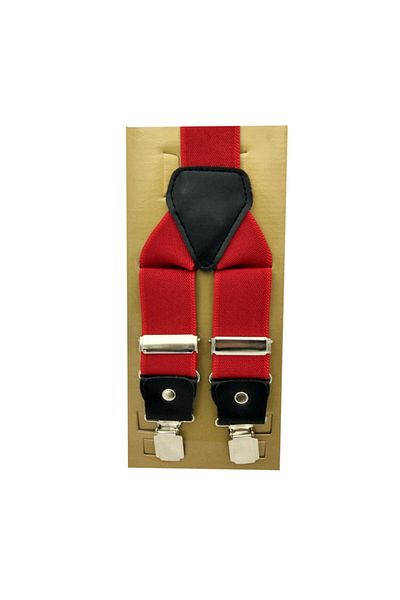 Kemer Dünyası Luxury Red Trouser Hanger with Leather Ends with Metal Clips