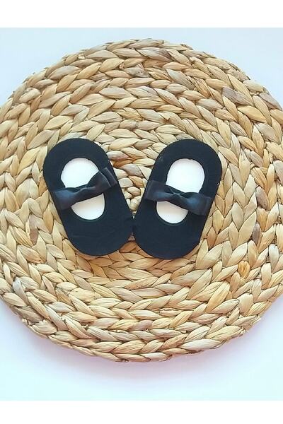 Asa Bebek Çocuk Baby Girl Black Satin Bow Ballerina Ballet