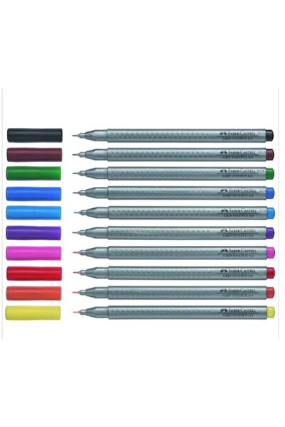 Faber Castell 10 renk Finepen 10 adet keçe uçlu kalem