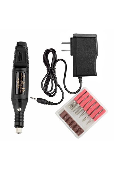 ALYA SİMİN Elektrikli Tırnak Törpüsü Manikür Pedikür Törpü Seti Siyah Renk