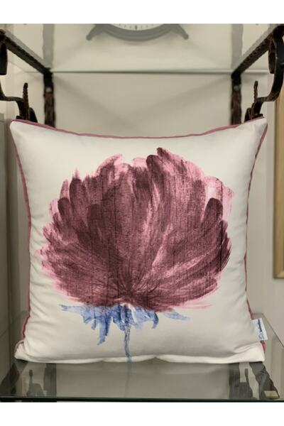 KIRLENTİM E75 Çiçek Desenli Digital Baskılı Dekoratif Kırlent Kılıfı