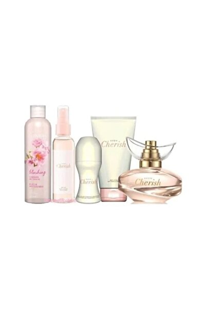 AVON Cherish Edp 50 ml Kadın Parfüm + Duş Jelli 5'Li Set KOZMETİKDEPOSU