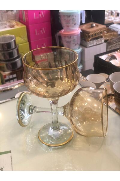 Bohemia 6 Lı Ayaklı Gold Dondurmalık Çerezlik Kase Mat-altın