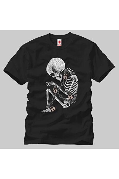 Crazy Чоловічий футболка - Дизайн Bones In Chain