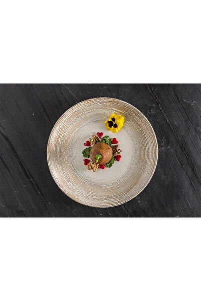 Bonna Porselen Patera Gourmet Plain Serve Breakfast Plate 25 Cm (6 Persons)