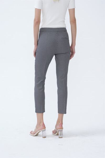 Volanlı Black Gingham Pants