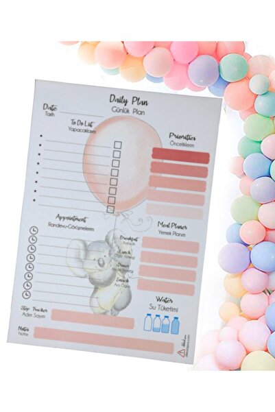 Dikkat Ajans مخطط يومي منقوش كوالا 50 قطعة