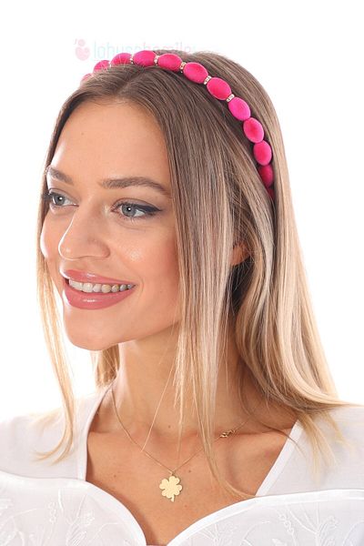 lohusahamile Women's Pink Velours Stoned Maternity Crown