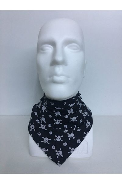 ADALILAR İŞ ELBİSELERİ Cook Cap Hat Bandana Flar (Μαύρο κρανίο τυπωμένο)