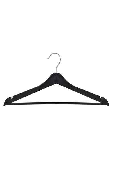 bimbambom Umeraș pentru haine Wood Look 12 Umerașe din plastic, negru