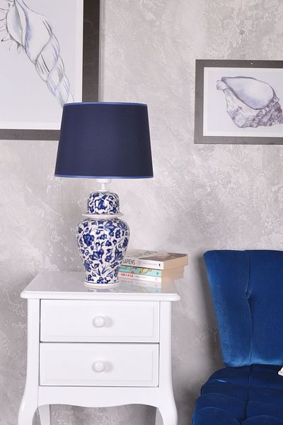 Qdec Bleu Blanc Shah Vase Lampshade Lotus Blue