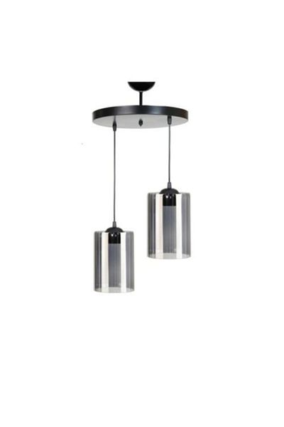Uçar Pendant Lamp 2-Piece Fume Glass Chandelier