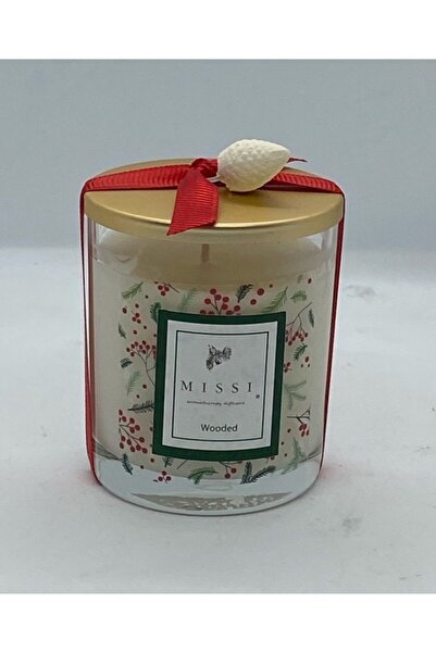 Missi Kapaklı Desenli Bardak Içi Wooded Kokulu Mum (140 GR)