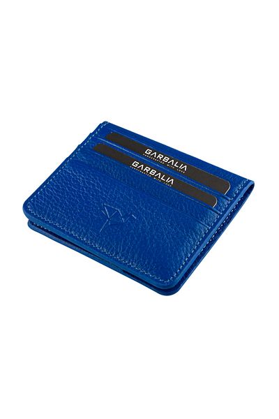 Garbalia Argenta Saks Blue Genuine Leather Card Holder Wallet