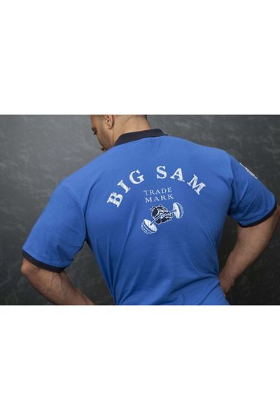Big Sam Polo Neck Blue T-Shirt 2836