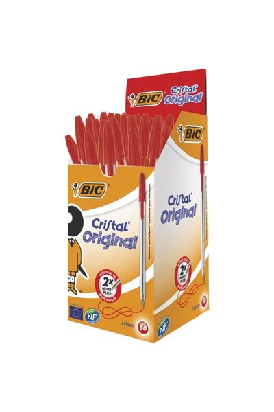 Bic BİC CRISTAL MEDIUM BALLPOINT PEN RED 50'S