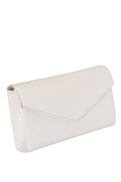 weem bag Βραδινή τσάντα φορέματος από λουστρίνι σε λευκό χρώμα