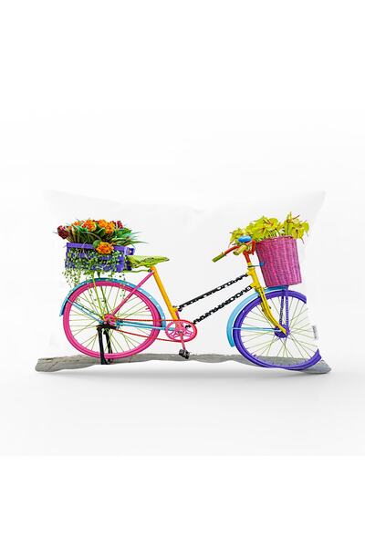 Realhomes Pernă decorativă dreptunghiulară cu model pentru bicicletă modernă,...