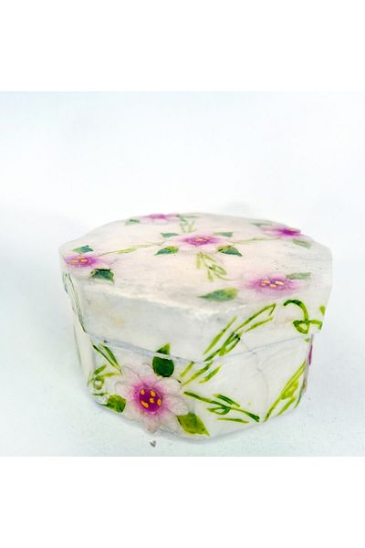 evinizdeki okyanus esintisi turkuaz hediyelik Medium Mother of Pearl Box-hexagonal-violet