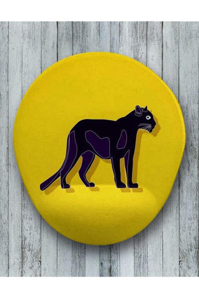 Onartem Panther Oval Mouse Pad with Wrist Support - Ergonomic Design