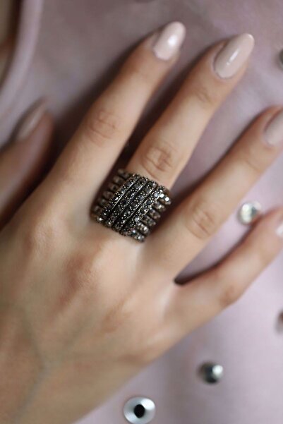 Ceso Accesories Hematit Taşlı Bronz Yüzük