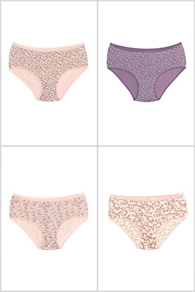 HerTon Patterned Large Size Panties 4 Pack