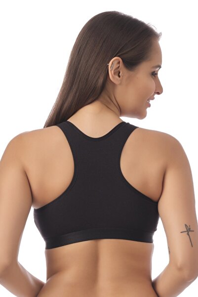 Doce Cravo Combed Cotton Padded Thick Strap Sports Bustier11601817 Black