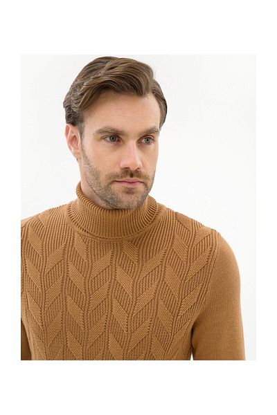 Pierre Cardin Ανδρικό πουλόβερ Camel Slim Fit Full Turtleneck G021SZ0TK.000854250