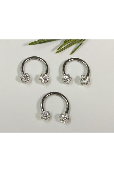 Işıl Işıl Surgical Steel Zircon Stone Piercing, Earring, Ear, Nose, Lip, Cartilage, Tragus, Helix,