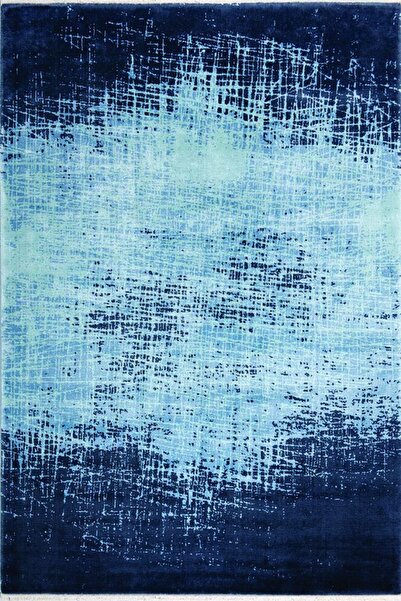 YÜNSER HALI Yünser %100 Doğal Özel Tezgah Halısı Bambos 13 Mavi