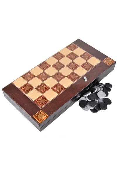 bimbambom Mother of Pearl Coating Large Size Backgammon Set
