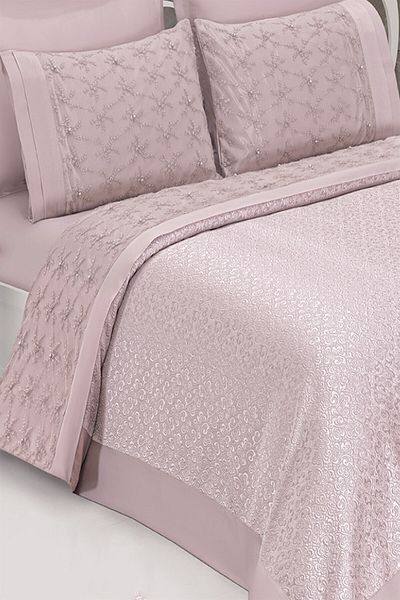 Arkur Home Pearl Embroidered Pique Set Powder - 6 Pieces
