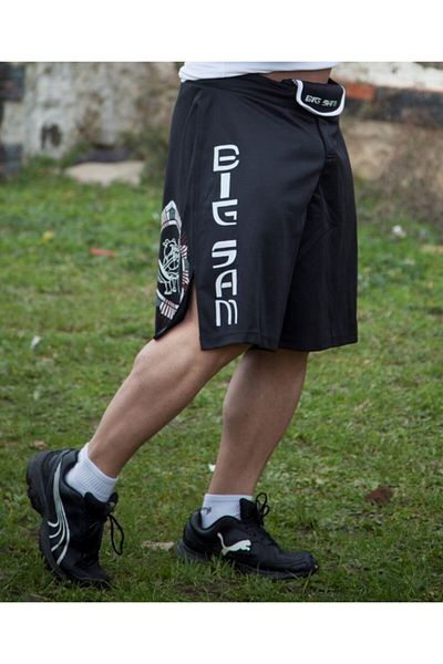 Big Sam Black Slit Fighter Shorts 1412