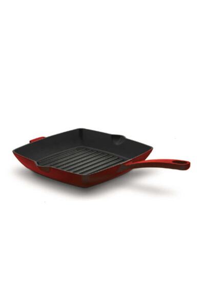KORKMAZ Casta Kırmızı Kare 30x30 Cm Grill Döküm Tava A2848-1