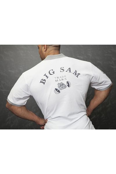 Big Sam Polo Neck White Large Size T-Shirt 2835