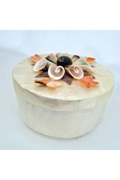 evinizdeki okyanus esintisi turkuaz hediyelik Large Mother of Pearl Round Box