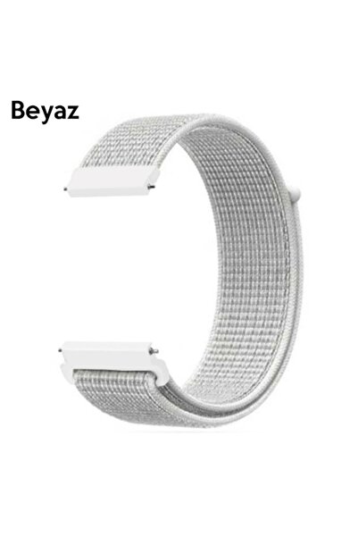 Ally Mobile 22mm Gear S3 Watch 4 -gt2 Gt2e 46mm Kayış Kordon Lylon Loop - Beyaz
