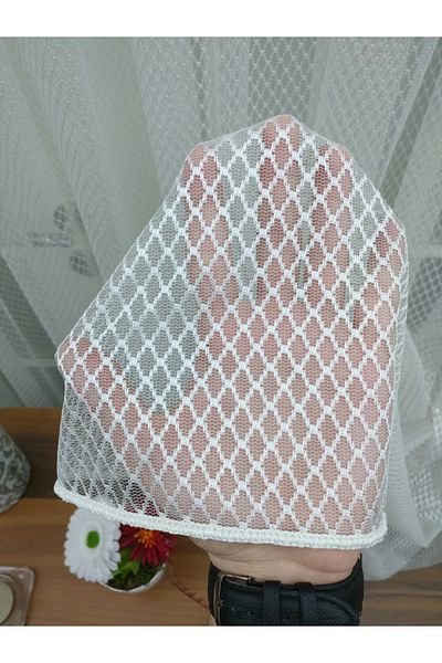 Esse Home Geometric Pattern Tulle Curtain, 400x260, Sparse Pleat, 1/2