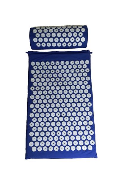 YogaTime Spiked Mat + Pillow Set Dark Blue