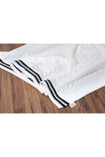 Betires Home Knitted Double Blanket Ecru
