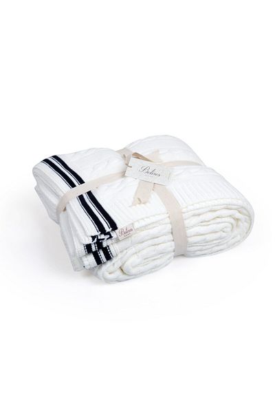 Betires Home Knitted Double Blanket Ecru