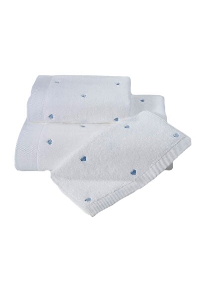 Soft Cotton Love El-yüz Havlusu 50x100 Cm Mavi