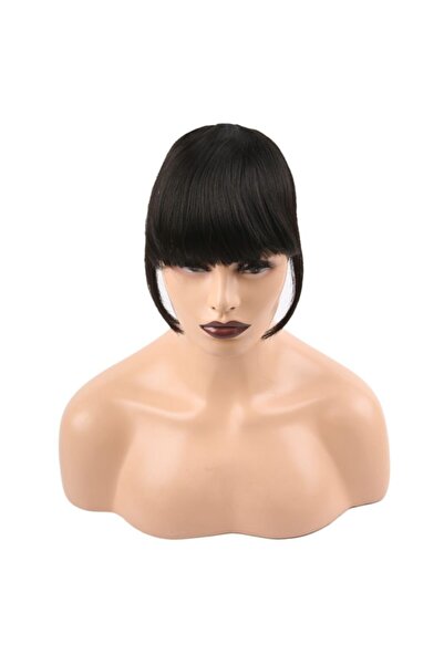 Peruk Market Perucă și breton sintetică din fibră de clasa I (negru)