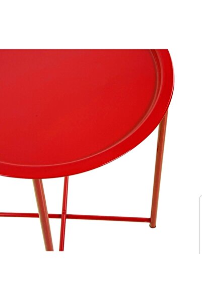 HASTUNÇ Katlanır Metal Orta Sehpa-kırmızı