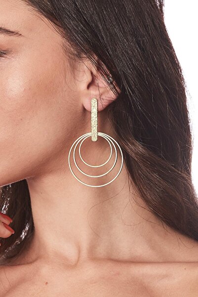 ZeyDor Accessories Zeydor Antik Altın Kaplama Modern Tasarım Küpe