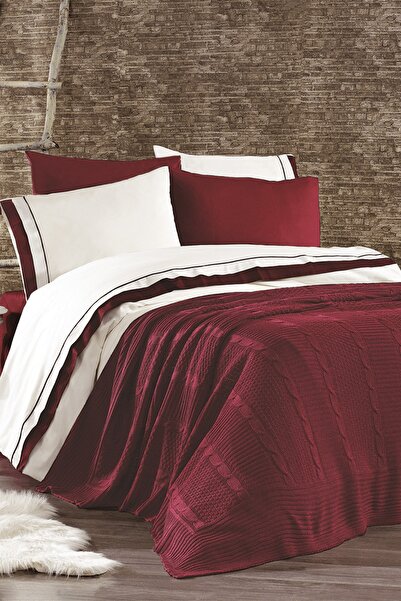Minelya Home Collection طقم غطاء لحاف مزدوج مكون من 7 قطع من القطن المحبوك Ah...