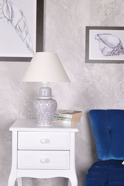 Qdec Bleu Blanc Shah Vase Lampshade Golden Horn White