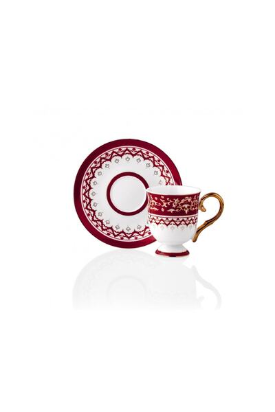 Taç Ebrar 6 Kişilik Fincan Takımı Kırmızı