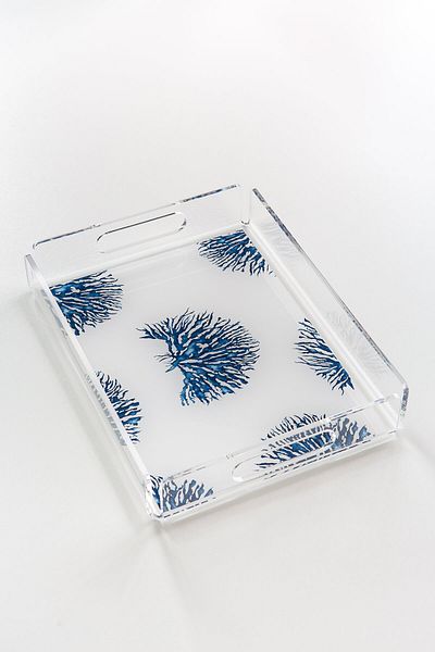 Queen Bee İstanbul Sea Coral1 Patterned Plexiglass Tray 30cm X 22 Cm
