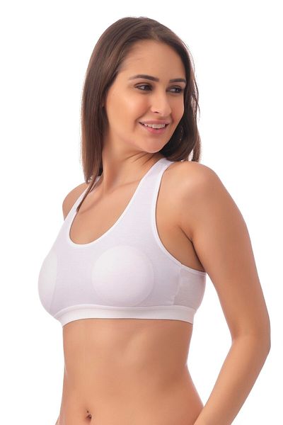 Doce Cravo Combed Cotton Padded Thick Strap Sports Bustier11601817 White